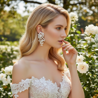 ATHENA COLLECTION - STATEMENT CLUSTER PEARL EARRINGS - CZER941 GOLD