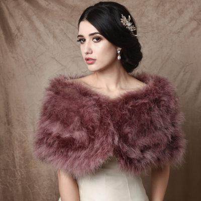 Marabou Feather Wrap - Dusky Pink (SG5)