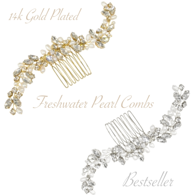 ATHENA COLLECTION - PEARL ALLURE HAIR COMB COLLECTION- HC299  - PAIR