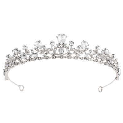 ATHENA COLLECTION - CHIC CRYSTAL TIARA - AHB27 SILVER 