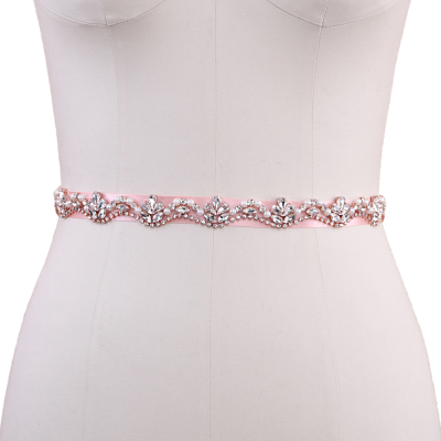 ATHENA COLLECTION - STARLET BRIDAL BELT - BELT 18 - ROSE PINK 