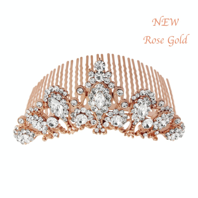 PRECIOUS CRYSTAL TIARA COMB - CLEAR (S-TIARA 1) ROSE GOLD