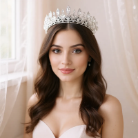 CUBIC ZIRCONIA COLLECTION -EXQUISITE REGAL TIARA - AHB235