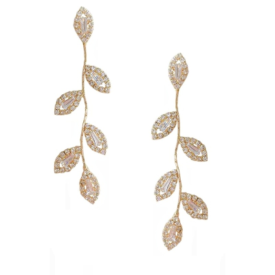 ATHENA COLLECTION - SPARKLY VINE EARRINGS - CZER657 GOLD