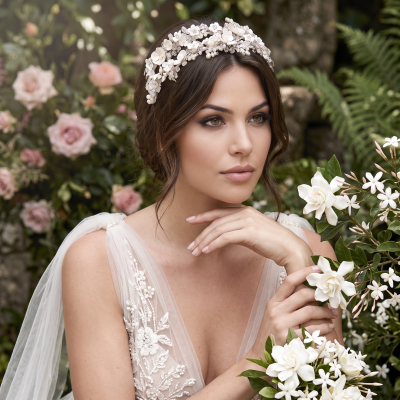 ATHENA COLLECTION - EXQUISITE LUXE HEADBAND - SILVER AHB64