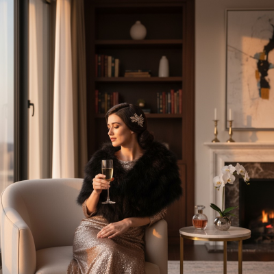 MARABOU FEATHER WRAP - JET BLACK  (SG5)