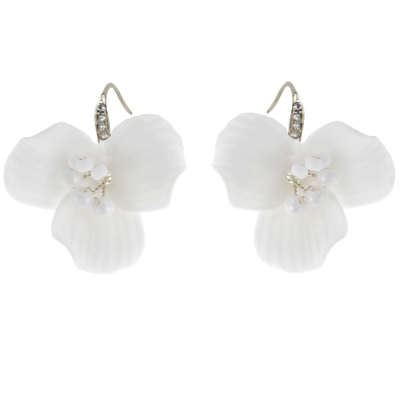 ATHENA COLLECTION - DIVINE FLOWER EARRINGS - CZER725 SILVER