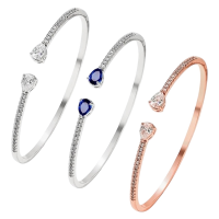 CUBIC ZIRCONIA COLLECTION - EXQUISITE BANGLE  COLLECTION - 18K WHITE GOLD PLATED
