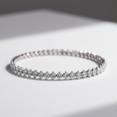 CUBIC ZIRCONIA COLLECTION - MARQUISE CUT CRYSTAL BRACELET - BR172 MEDIUM
