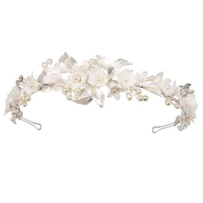 ATHENA COLLECTION - EXQUISITE PEARLIE HEADBAND - AHB121 SILVER