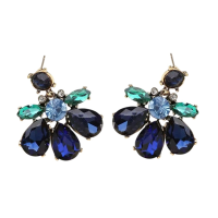 ATHENA COLLECTION - GLAM DIVA EARRINGS - CZER891 NAVY BLUE