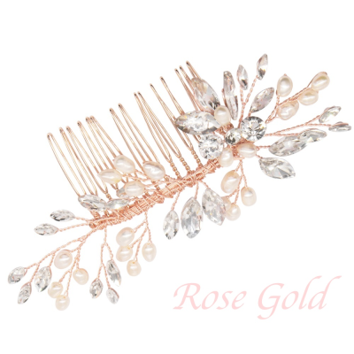 ATHENA COLLECTION - SYMPHONY OF PEARL COMB - HC258 ROSE GOLD