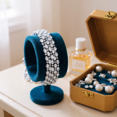 CUBIC ZIRCONIA COLLECTION - GLITZY GLAM STATEMENT BRACELET - BR177 