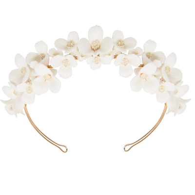 ATHENA COLLECTION - FLORAL DIVINE HEADBAND - AHB138 GOLD 