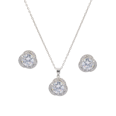 CUBIC ZIRCONIA COLLECTION - GRACEFUL CRYSTAL NECKLACE SET - CZNK156