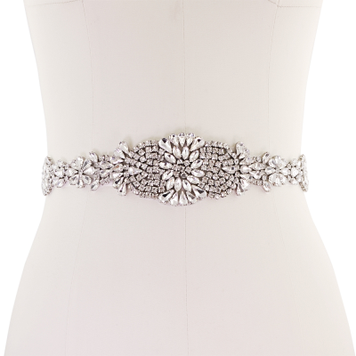 ATHENA COLLECTION - EXQUISITE CRYSTALLURE BRIDAL BELT -IVORY RIBBON (BELT 24)