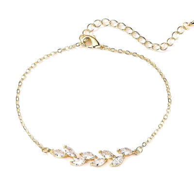 CUBIC ZIRCONIA COLLECTION - DAINTY ELEGANCE BRACELET - CZBR154 GOLD