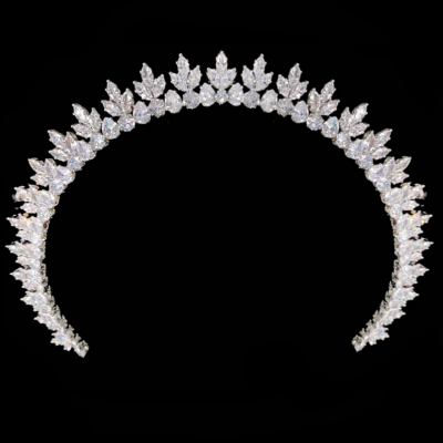 CUBIC ZIRCONIA COLLECTION - GLITZY STARLET TIARA - AHB133