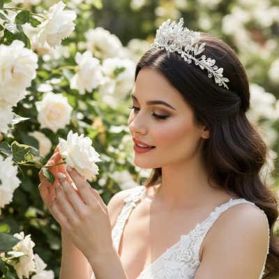 ATHENA COLLECTION - BOHO CHIC TIARA - AHB198 SILVER