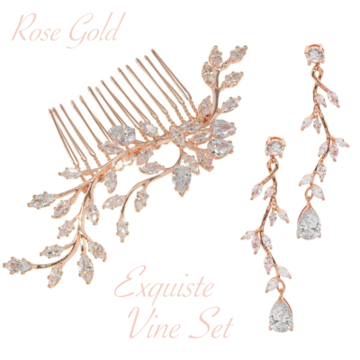 CUBIC ZIRCONIA COLLECTION - CAPTIVATING VINE SET - ROSE GOLD