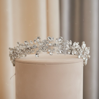 ATHENA COLLECTION - CRYSTAL LUXE HEADBAND - AHB258 SILVER 