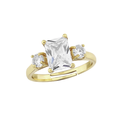CUBIC ZIRCONIA COLLECTION - MEGHAN ADJUSTABLE RING R3- GOLD