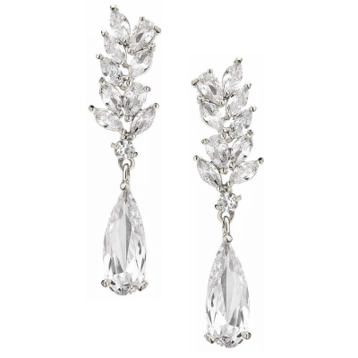 CUBIC ZIRCONIA COLLECTION - ENCHANTING SPARKLE EARRINGS - CZER659 SILVER