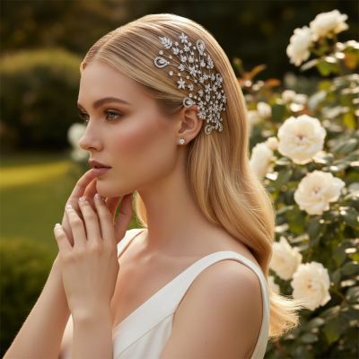CUBIC ZIRCONIA COLLECTION - EXQUISITE CRYSTAL HEADPIECE - AHB68