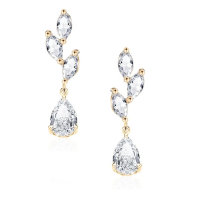 CUBIC ZIRCONIA COLLECTION - DAINTY ELEGANCE EARRINGS - CZER663 GOLD