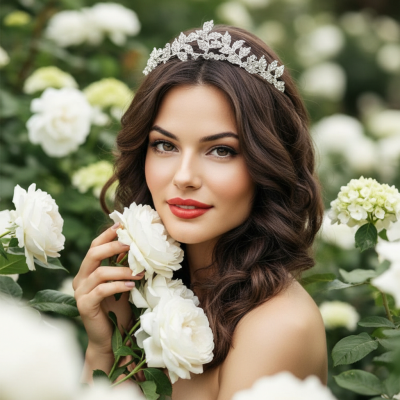 ATHENA COLLECTION - DAINTY VINE TIARA - AHB184 SILVER