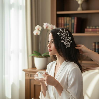 CUBIC ZIRCONIA COLLECTION - EXQUISITE CRYSTAL HEADPIECE - AHB68