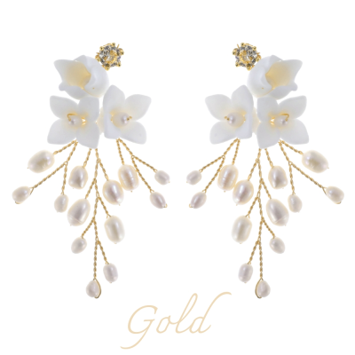 ATHENA COLLECTION - PEARLS OF ELEGANCE EARRINGS - CZER726 GOLD
