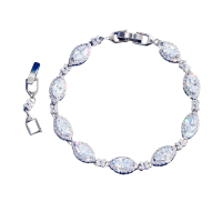 CUBIC ZIRCONIA COLLECTION - STYLISH STARLET BRACELET - BR183 SILVER