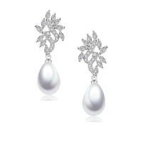 CUBIC ZIRCONIA COLLECTION - LUXE PEARL EARRINGS - CZER634
