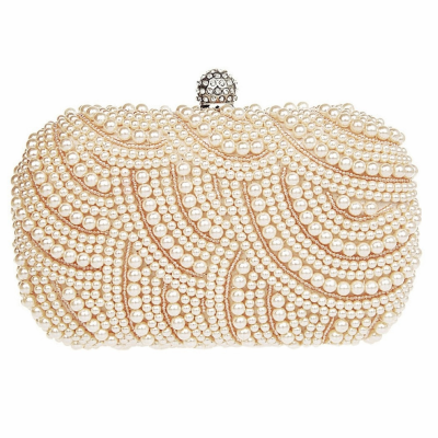CLASSIC PEARL CLUTCH BAG - CHAMPAGNE