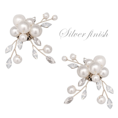 ATHENA COLLECTION - ETERNALLY PEARL SHOE CLIP - SC3 SILVER