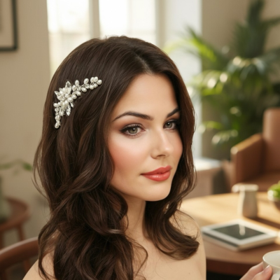 ATHENA COLLECTION - CHIC PEARL HAIR COMB - HC295 GOLD