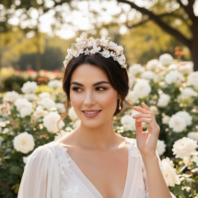 ATHENA COLLECTION - GLAMOROUS PINK BLUSH HEADPIECE - AHB92