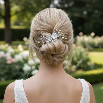 ATHENA COLLECTION - EXQUISITE HAIR PIN - PIN74 SILVER 