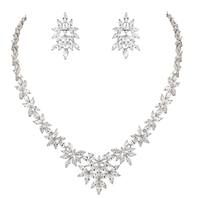 CUBIC ZIRCONIA COLLECTION - GLAM LUXE NECKLACE SET - CZNK151