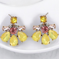 ATHENA COLLECTION - GLAM DIVA EARRINGS - CZER891 YELLOW