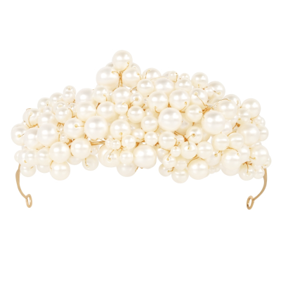 ATHENA COLLECTION - PEARL CLUSTER HEADBAND - AHB169 GOLD 