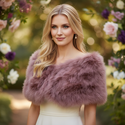 Marabou Feather Wrap - Dusky Pink (SG5)