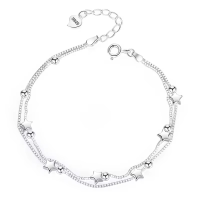 CUBIC ZIRCONIA COLLECTION - CHIC STAR BRACELET - 925 STERLING SILVER BR179