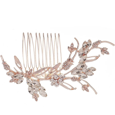 ATHENA COLLECTION - VINTAGE CHIC HAIR COMB - HC282 ROSE GOLD 