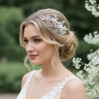 ATHENA COLLECTION - EXQUISITE VINTAGE LUXE HEADPIECE - HC237 SILVER