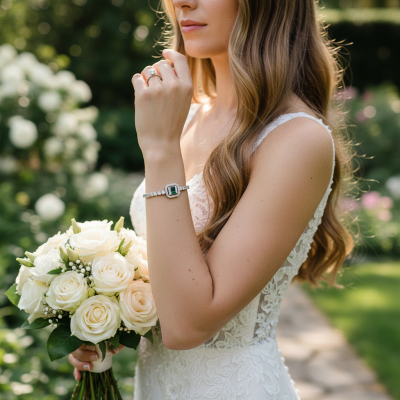 CUBIC ZIRCONIA COLLECTION - GLITZY GLAM BRACELET - CZBR167 SAPPHIRE 