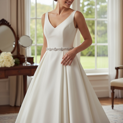 ATHENA COLLECTION - STARLET BRIDAL BELT - BELT 18 - IVORY