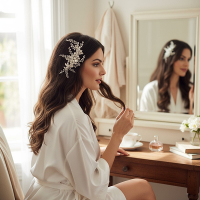 ATHENA COLLECTION - EXQUISITE VINTAGE LUXE HEADPIECE - HC237 SILVER