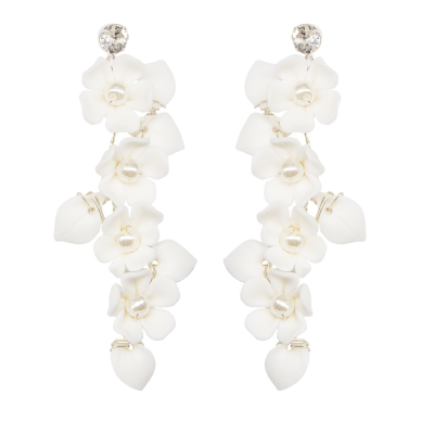 ATHENA COLLECTION - ALLURE FLORAL VINE EARRINGS - CZER665 SILVER